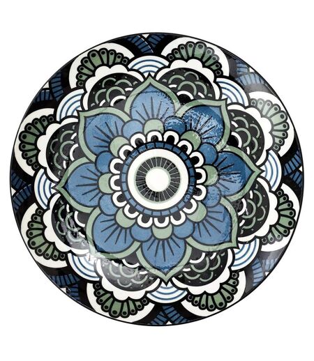 Lot de 6 Assiettes à Dessert Mandala 19cm Bleu