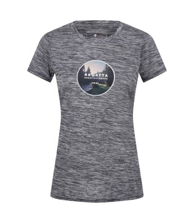 Regatta Womens/Ladies Fingal VII Logo Marl T-Shirt (Navy) - UTRG8993