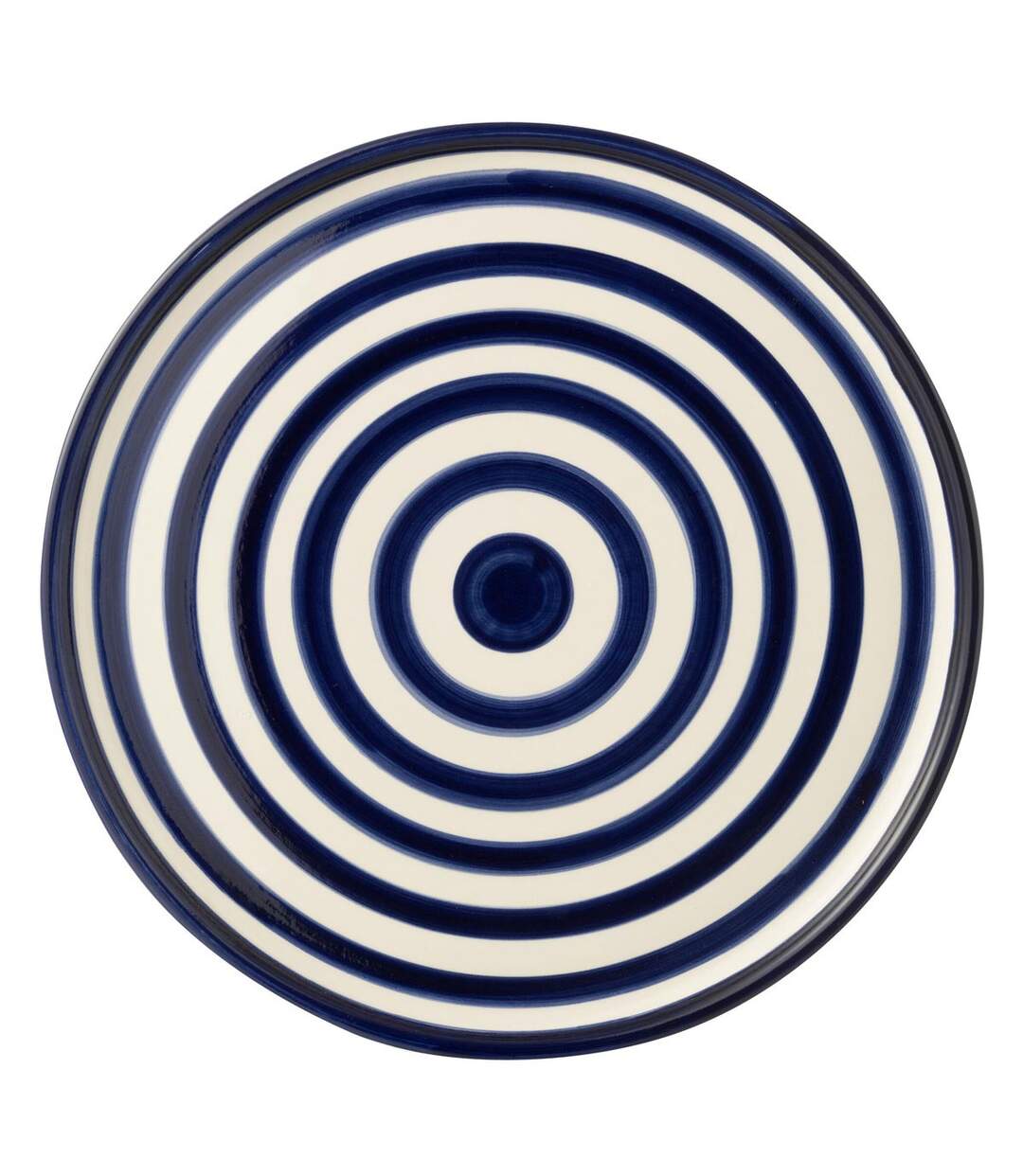 Assiette de Présentation en Céramique Granada Rayure 34cm Bleu Cobalt-1