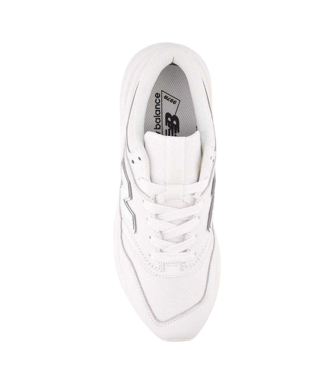 Mens 977r Leather Flat Trainers White New Balance-3
