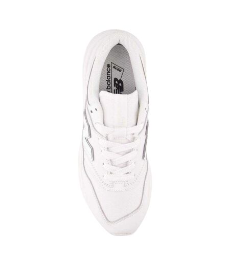 Mens 977r Leather Flat Trainers White New Balance