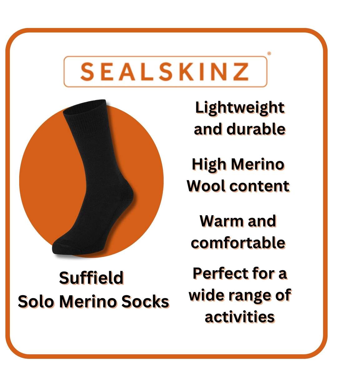 Mens & Ladies Solo Merino Wool All Weather Performance Socks-3