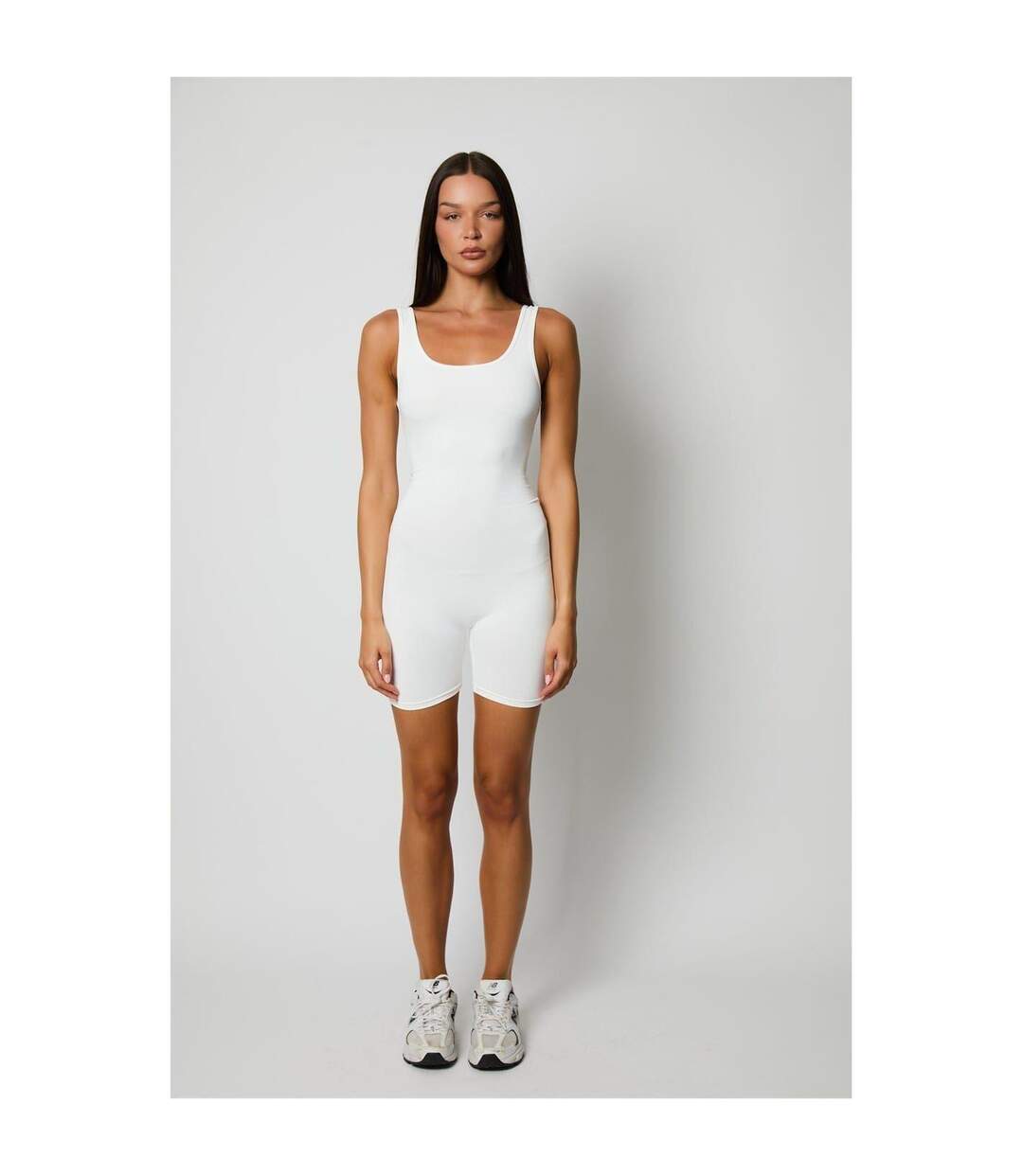 Combishort Sans Manches Femme Blanc Honeyz-1