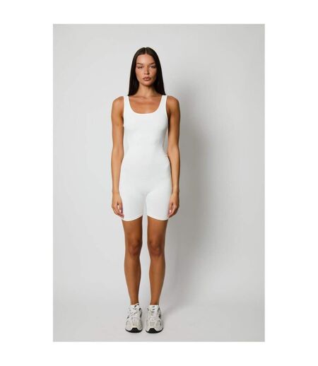 Combishort Sans Manches Femme Blanc Honeyz