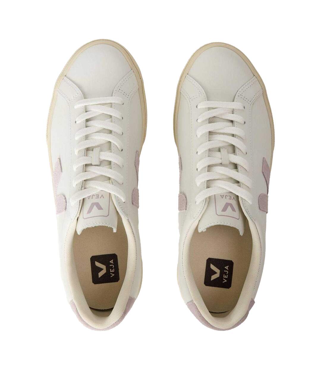 Womens/ladies Esplar Leather Court Trainers White Veja-4