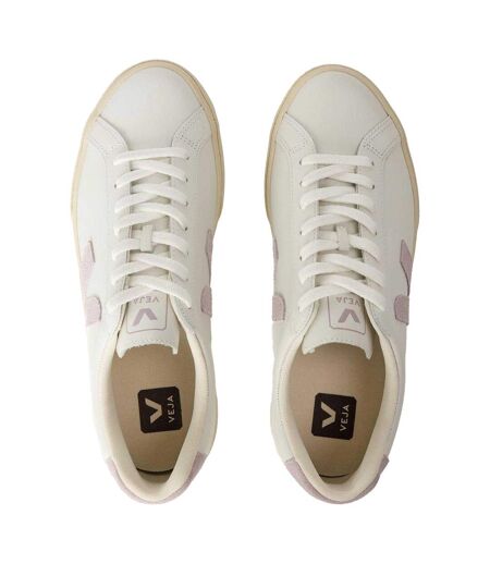 Womens/ladies Esplar Leather Court Trainers White Veja