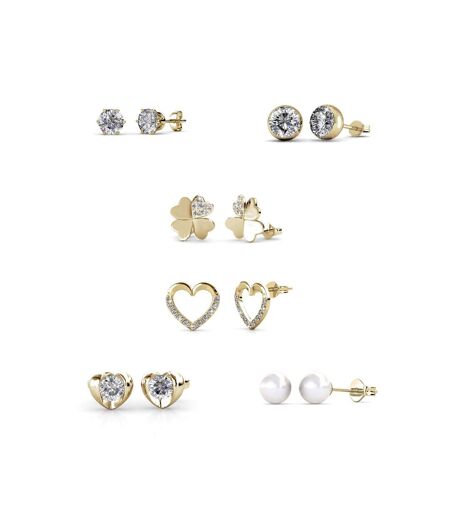 Calendrier de l'avent Coffret coeur - 14 bijoux - Doré et Cristal ou blanc