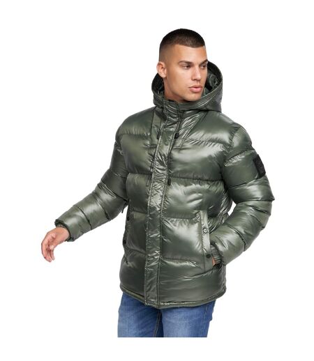 Mens Crosswell High Shine Jacket Dark Olive Crosshatch