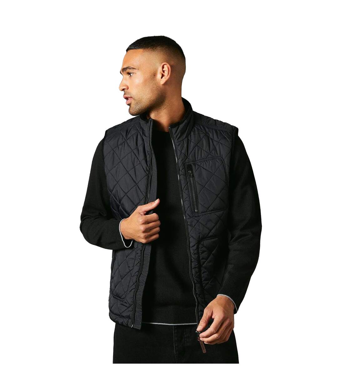 Mens diamond quilt vest black Maine