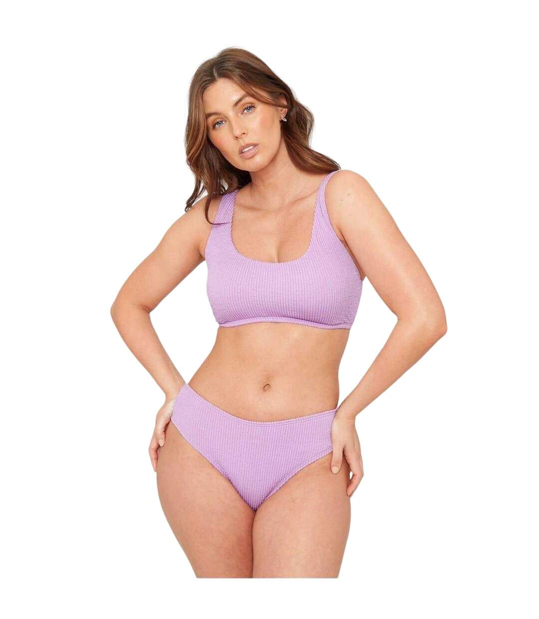 Bas De Maillot De Bain Motif/style Texturé Femme Lilas Be You-2