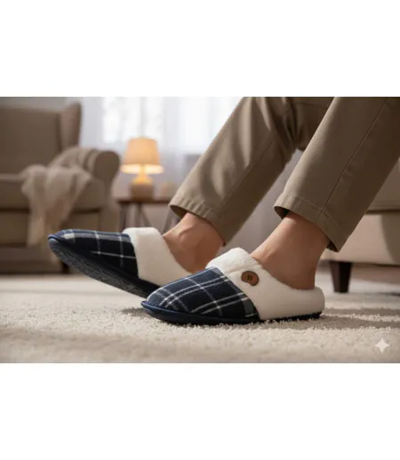 Mules homme Jacquard écossais MU9732