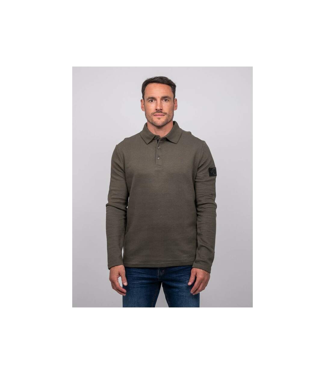 Polo manches longues maille gaufrée coton PARLITO-1