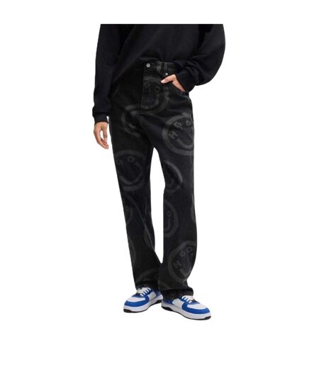 Mens Nate Graphic Print Jeans Black Hugo
