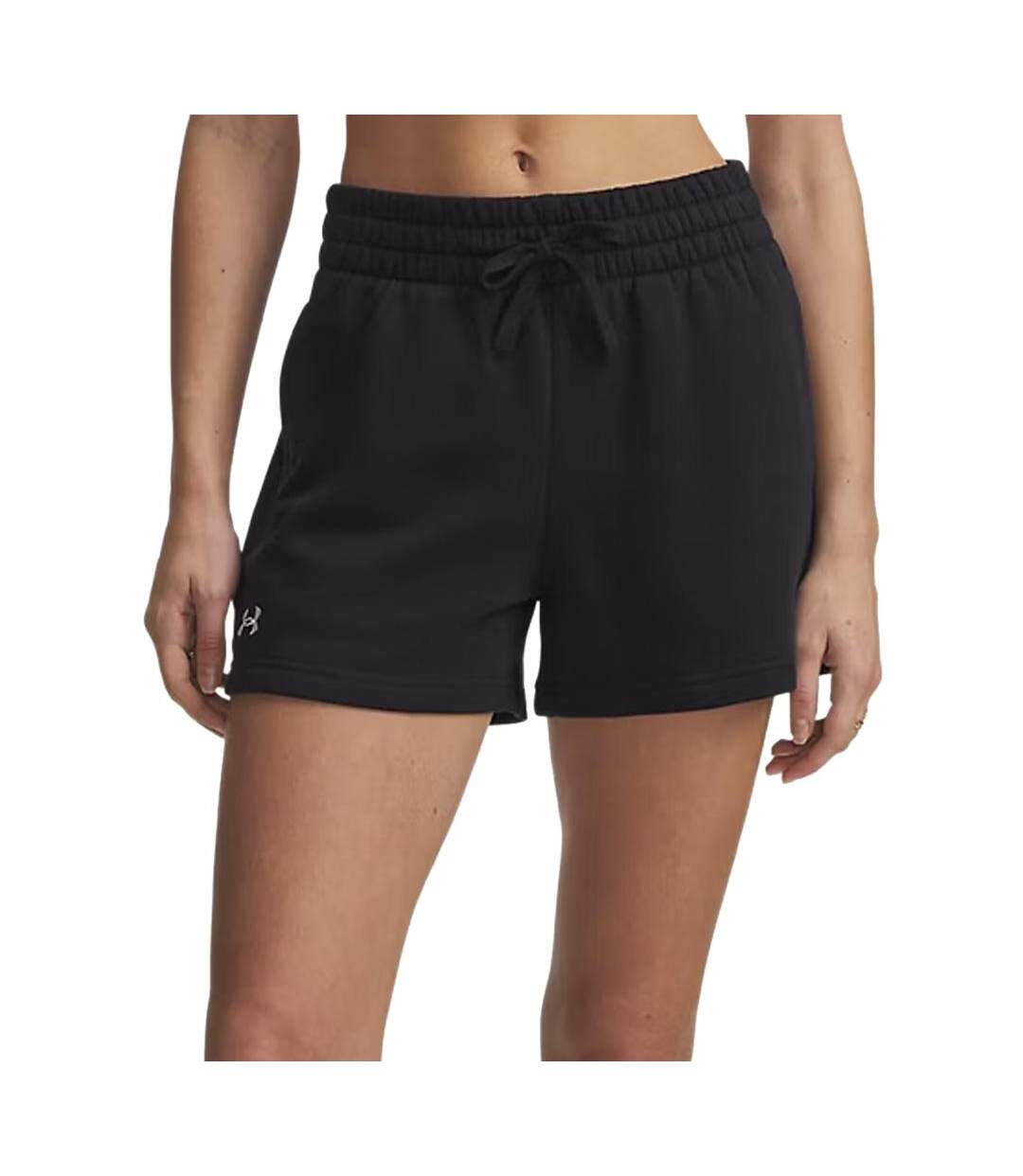 Short noir femme under armour rival fleece-1