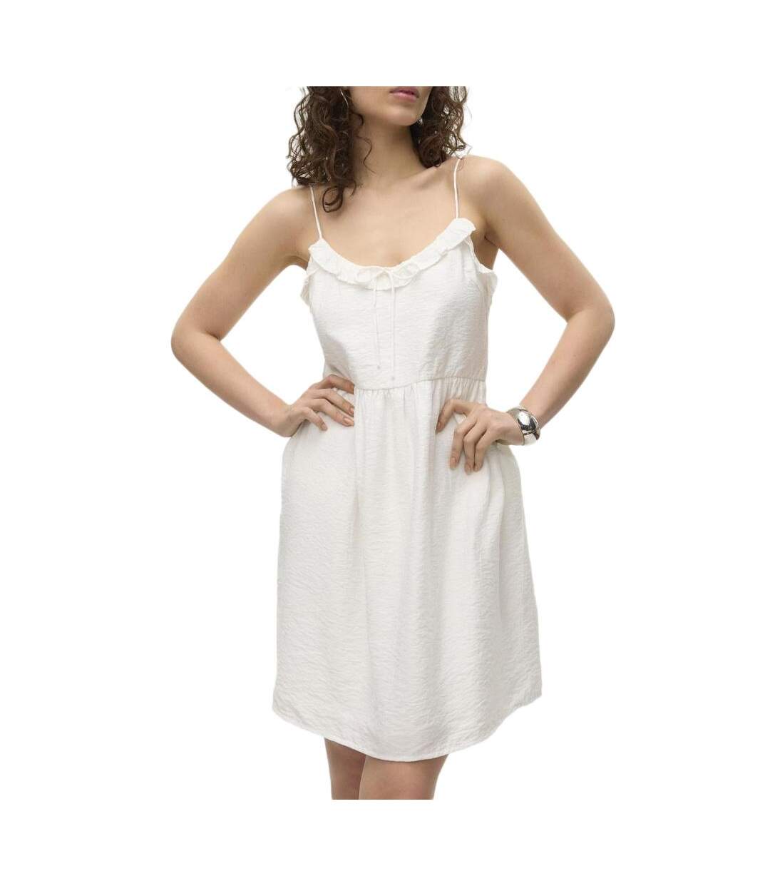 Robe blanche femme vero moda wicky-1