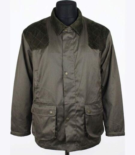LEDERTYS CLASSIC — Veste de chasse vert : tissu déperlant et carnier PVC