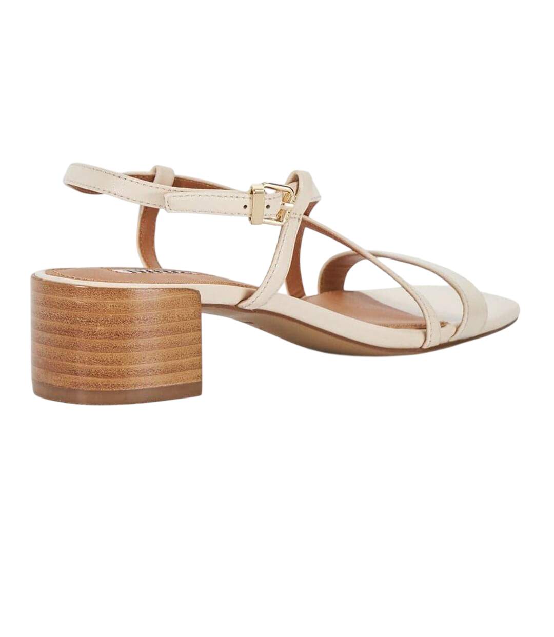 Womens/ladies Jaskell Low Block Heel Sandals Ecru Dune London-2