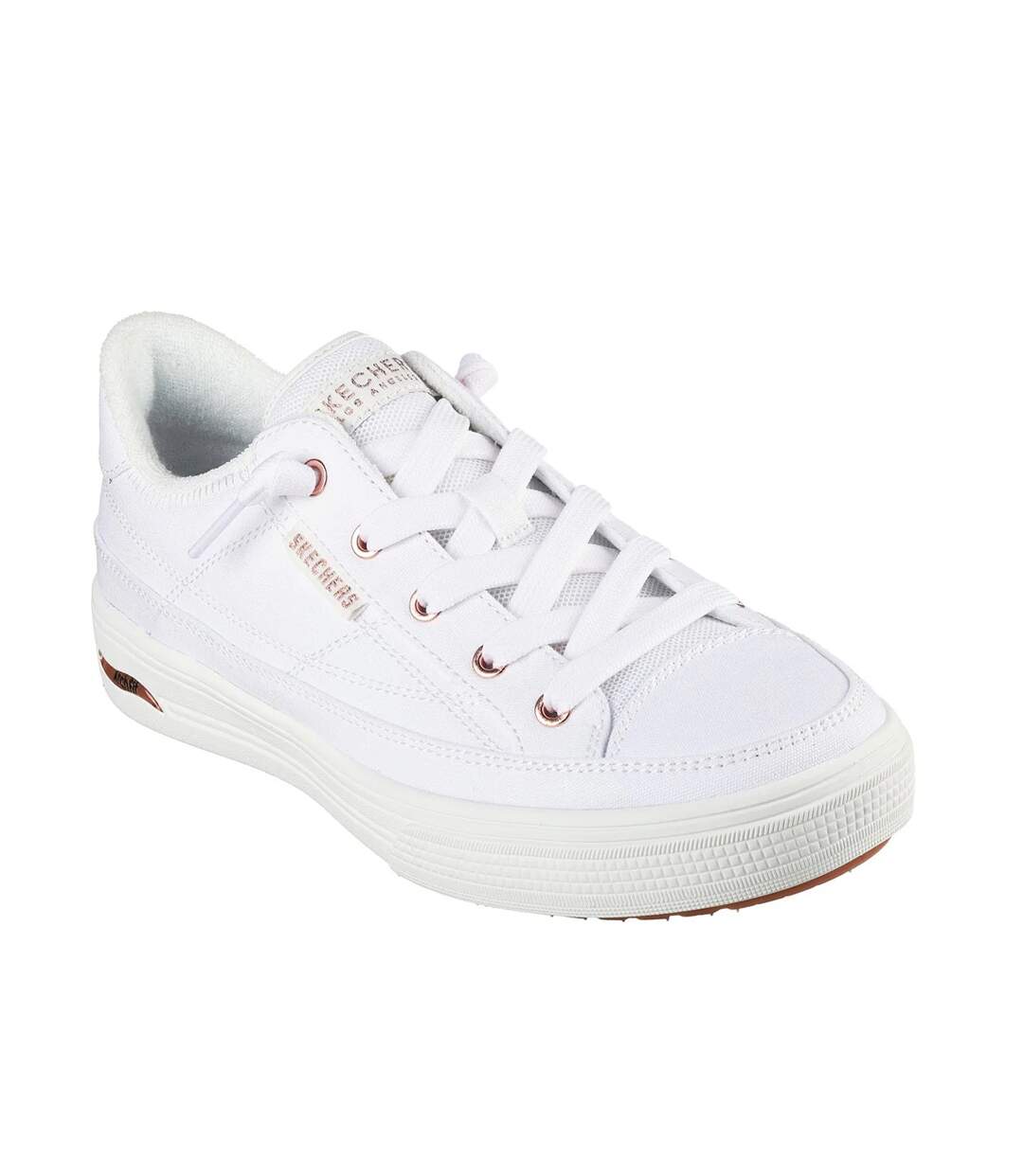 Womens/ladies Arcade Meet Ya There Arch Fit Trainers White Skechers-1