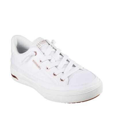 Womens/ladies Arcade Meet Ya There Arch Fit Trainers White Skechers