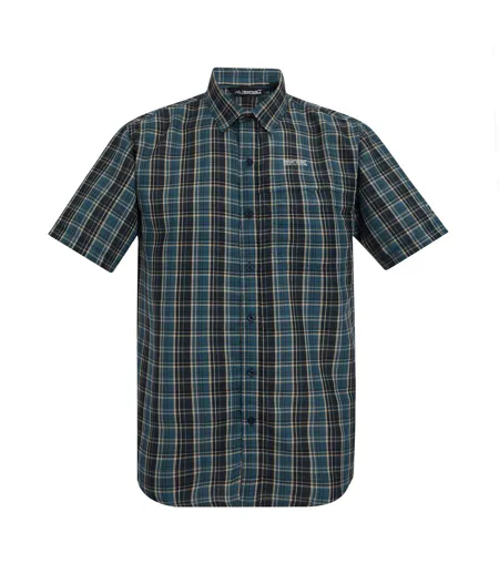 Chemise Manches Courtes Motif/style À Carreaux Mindano Homme Bleu Nuit À Carreaux Regatta
