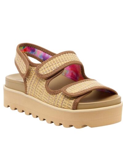 Womens/ladies balmy raffia sandals natural Rocket Dog