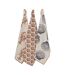Lot de 3 Torchons Imprimé Océania 45x70cm Blanc-1