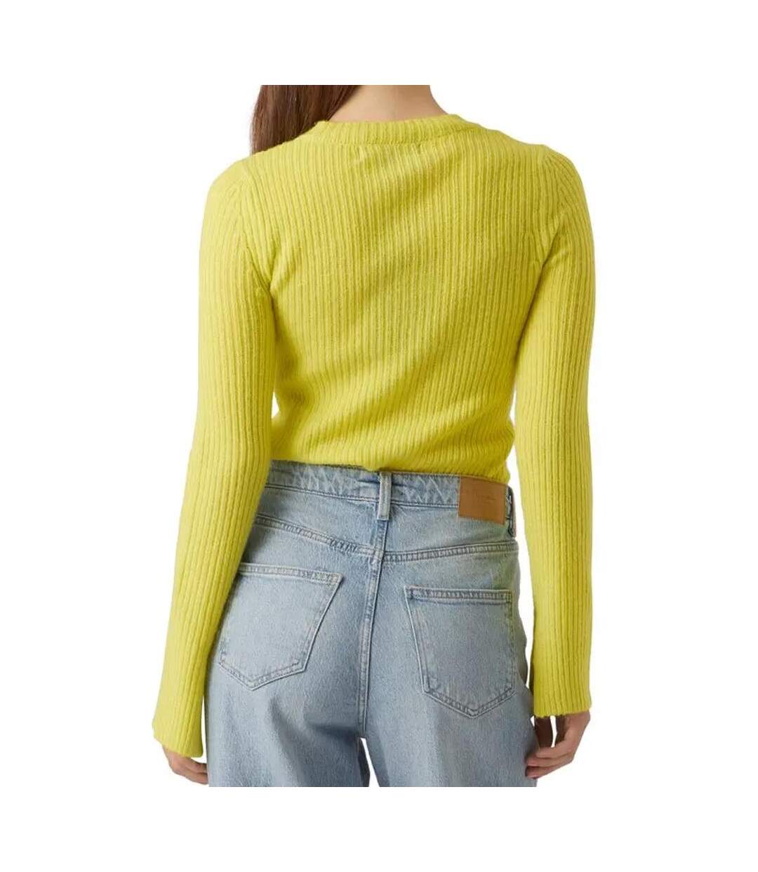 Pull jaune femme vero moda britany-2