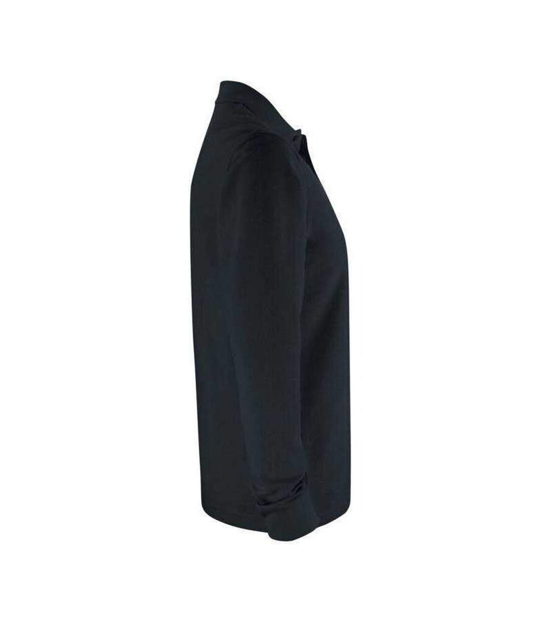 Polo Manches Longues Basic Adulte Noir Clique-3