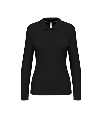 Polo manches longues - Femme - K244 - noir