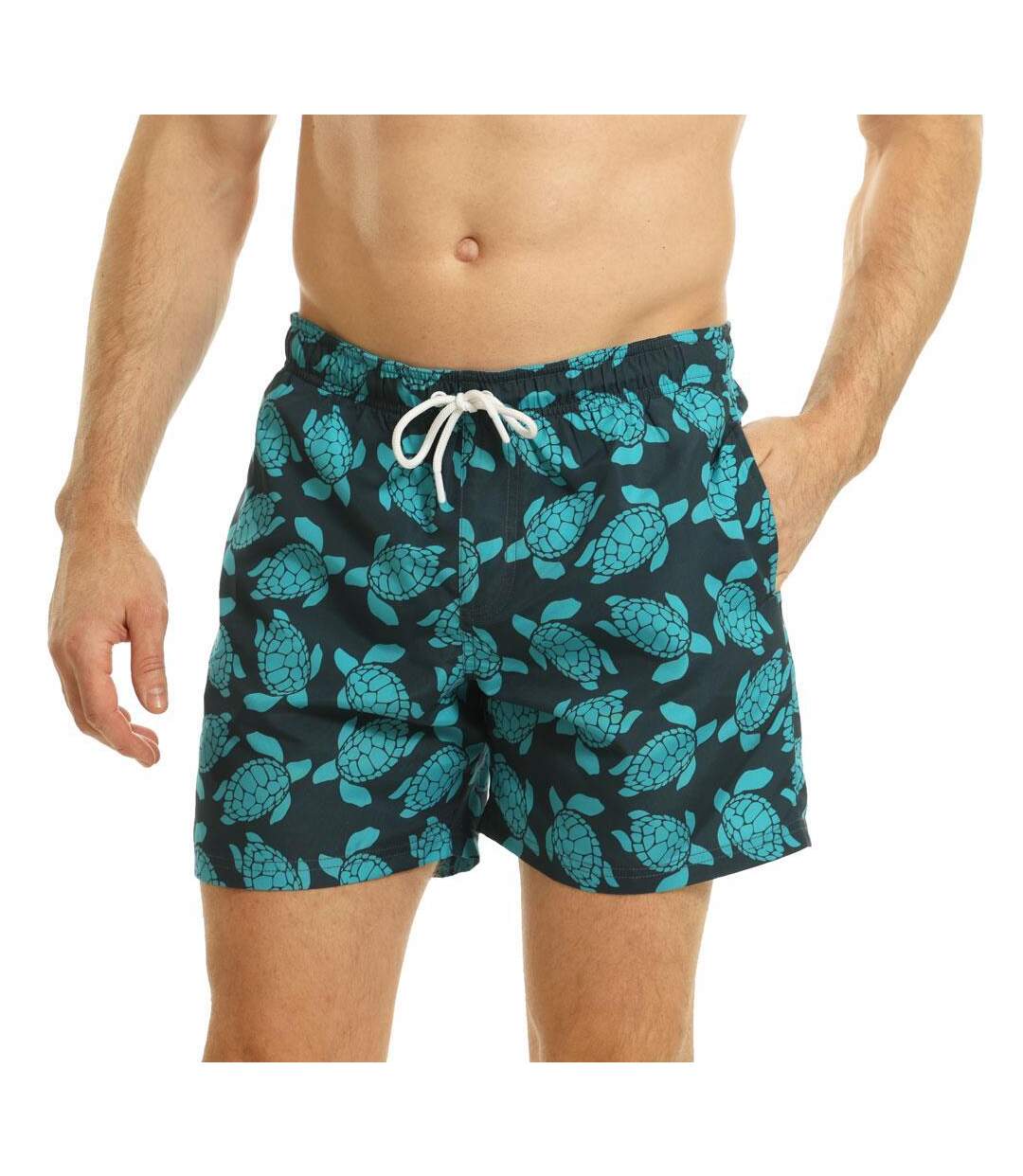 Short de bain homme bleu marine / turquoise vif RIPT Essentials-4