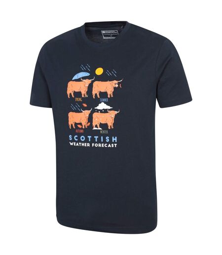 Mens scottish weather forecast graphic t-shirt navy Mountain Warehouse