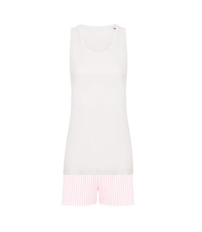 Ensemble de pyjama court femme blanc / rose Towel City