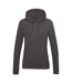 Sweat À Capuche College Femme Charbon Chiné Awdis-1