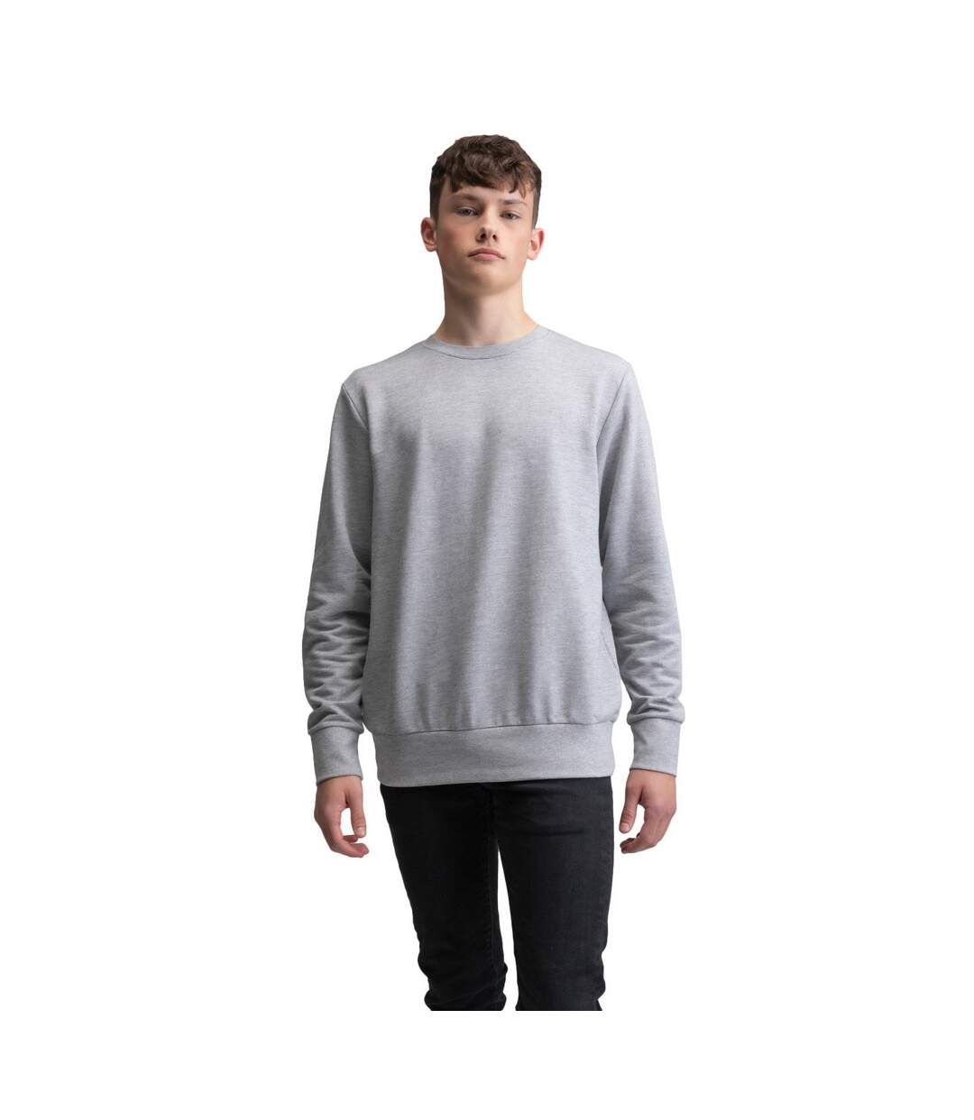 Unisex Adult Essential Marl Sweatshirt Heather Grey Mantis-1