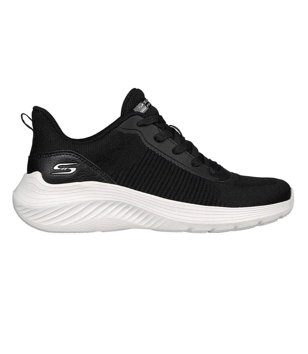 Womens/ladies Bobs Sport Squad Chaos Mesh Walking Shoes Black Skechers-1