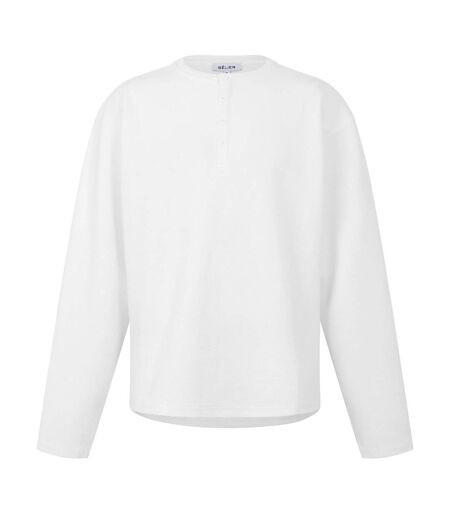 Mens Henley Sweatshirt White Belier