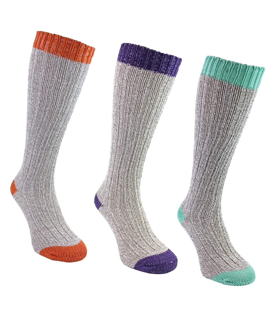 Sock Snob - 3 paires de chaussettes femme extra longues en laine douce et chaude-5