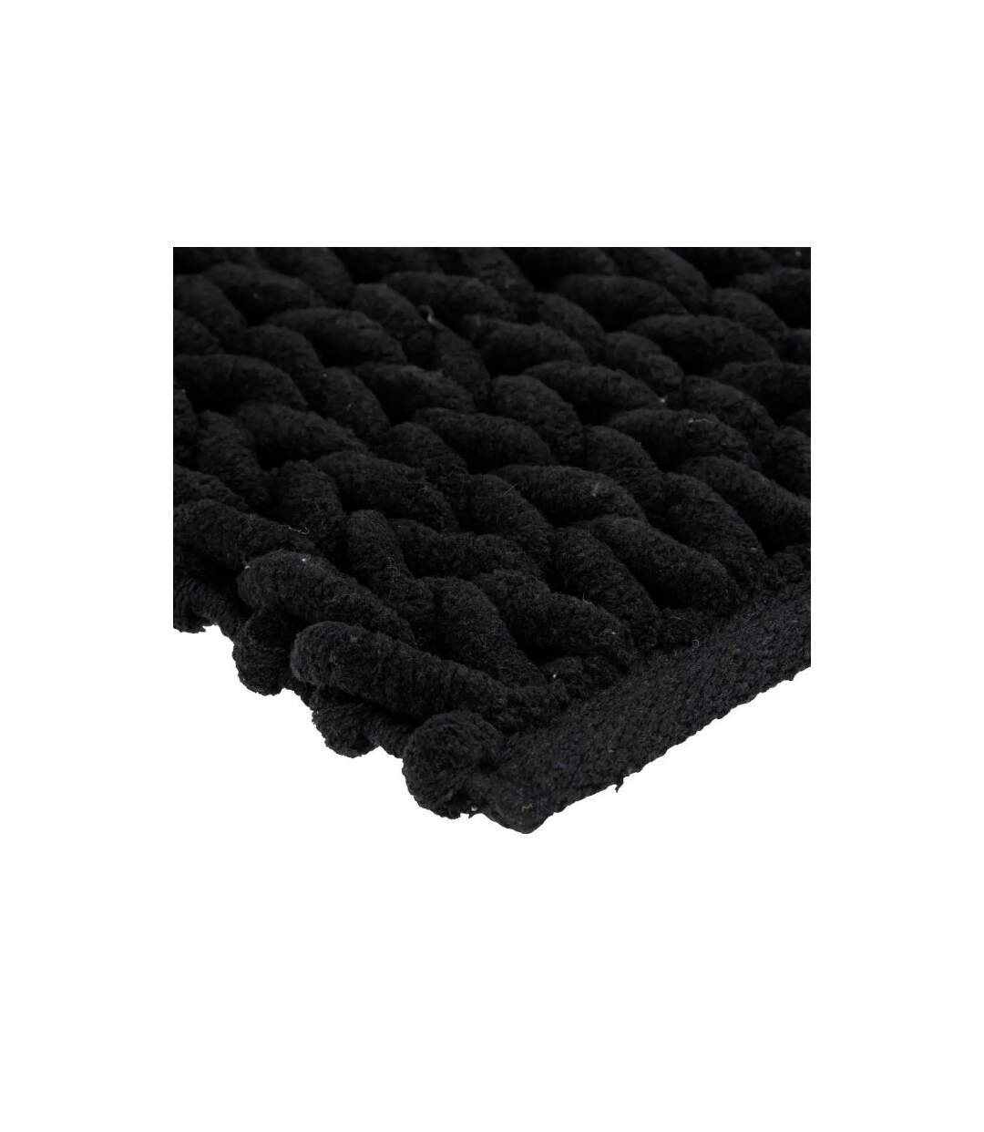 Tapis Salle de Bain Tissé Épais 50x75cm Noir Khôl-2