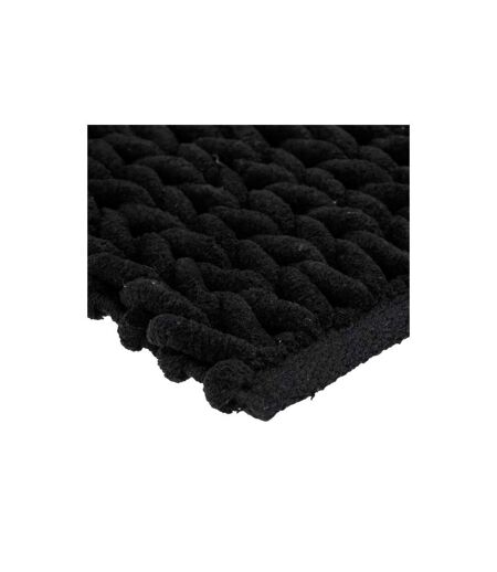 Tapis Salle de Bain Tissé Épais 50x75cm Noir Khôl