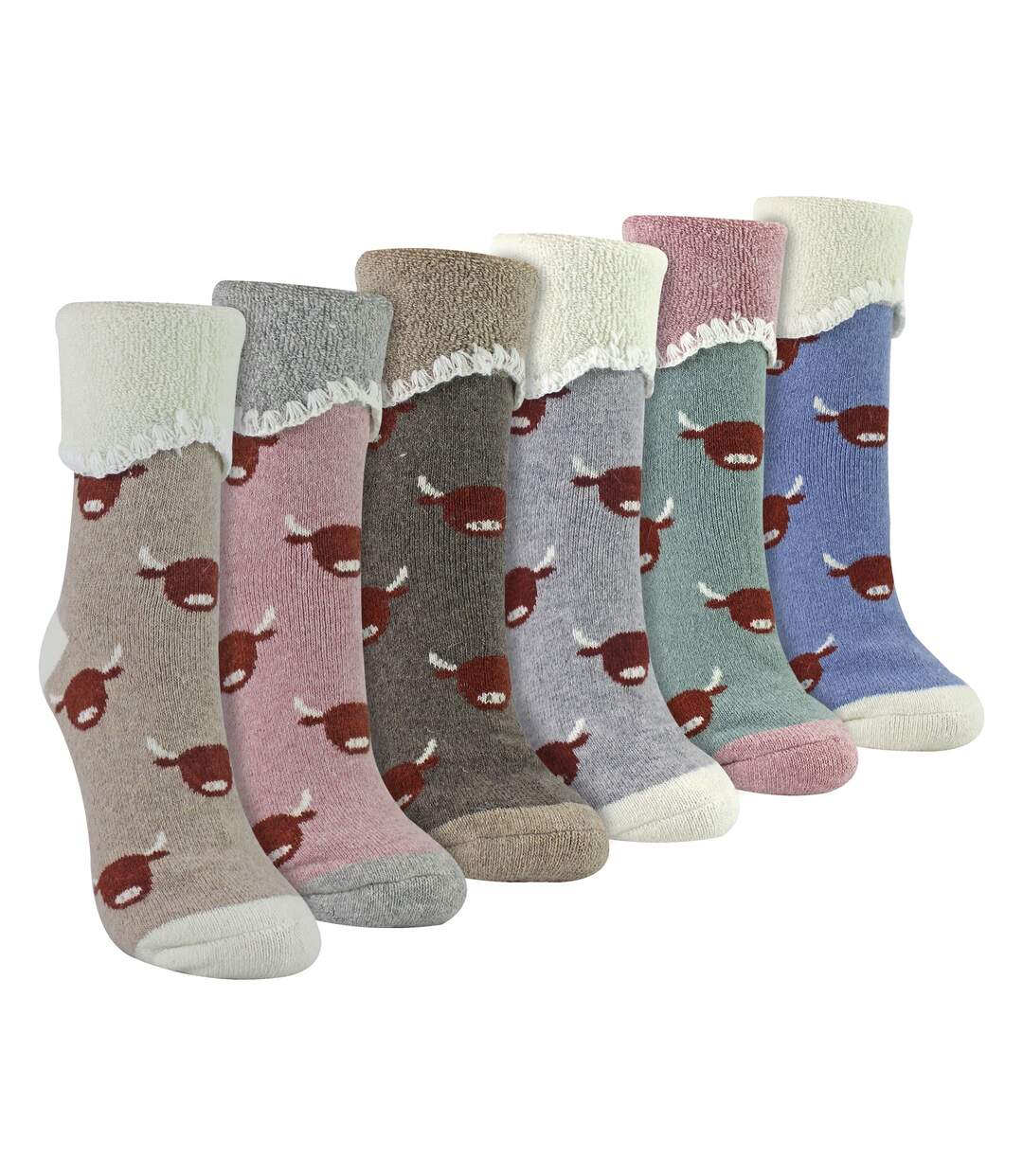 Sock Snob - 6 paires femme de chaussettes de lit épaisses et chaudes en laine-1