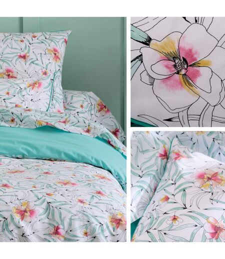 Parure de lit percale de coton ROXANE Taie 65x65 cm