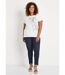 T-shirt long motif fleuri fentes côtés-3