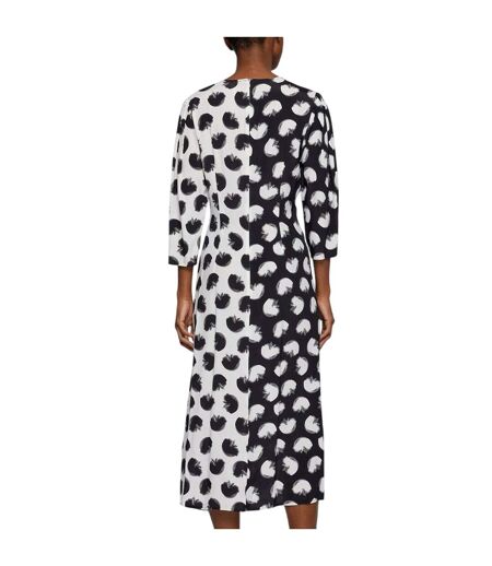 Womens/ladies Danotta Wrap Dress Black White Hugo Boss