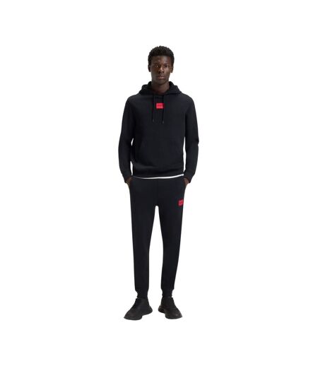 Mens Drawstring Hoodie Black Hugo