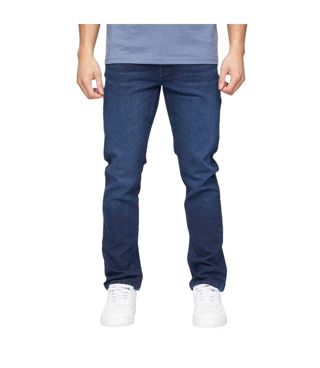 Mens Malcolm Slim Jeans Blue Crosshatch-2