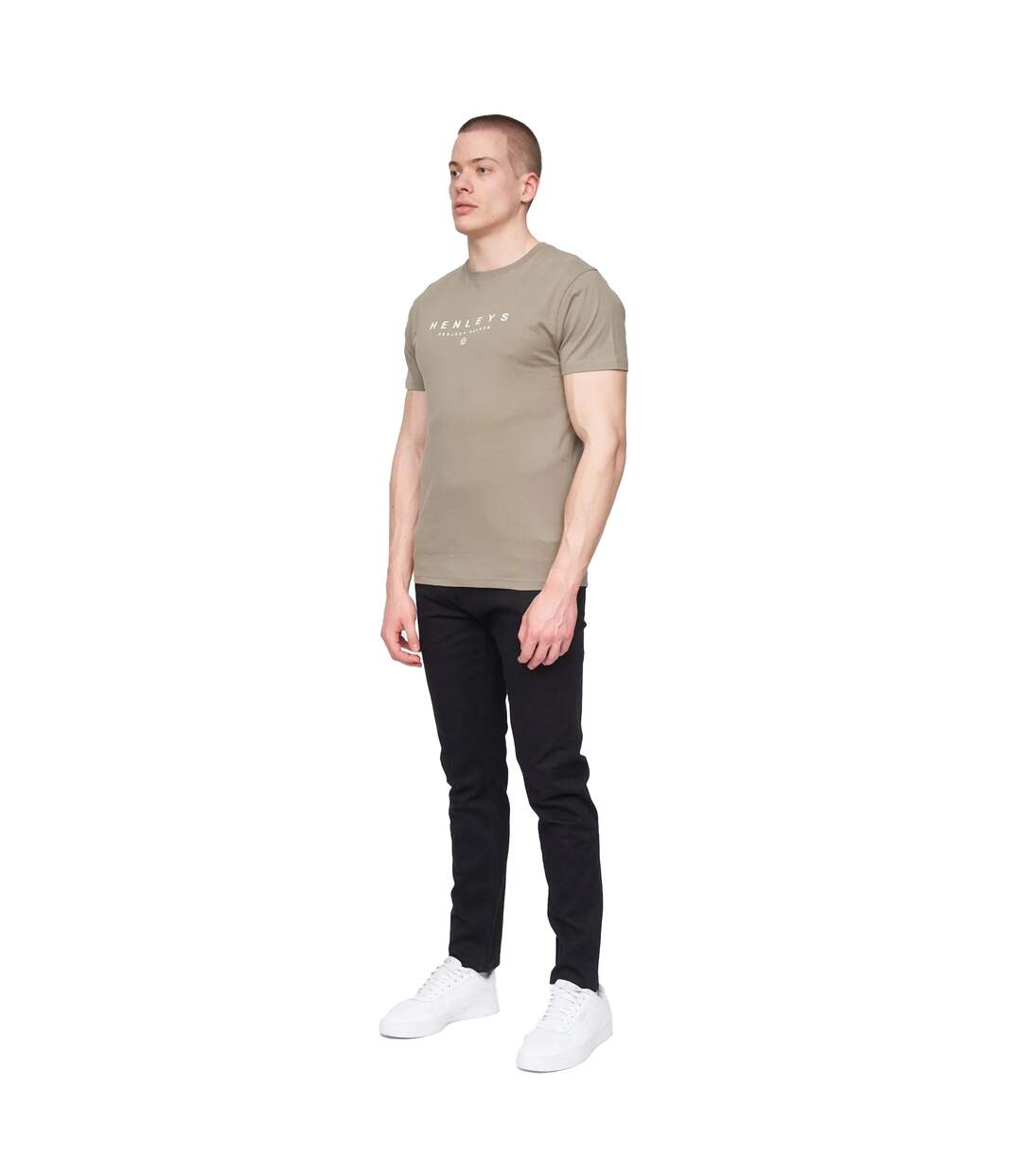 T-shirt ninesix homme vieux vert kaki Henleys-4