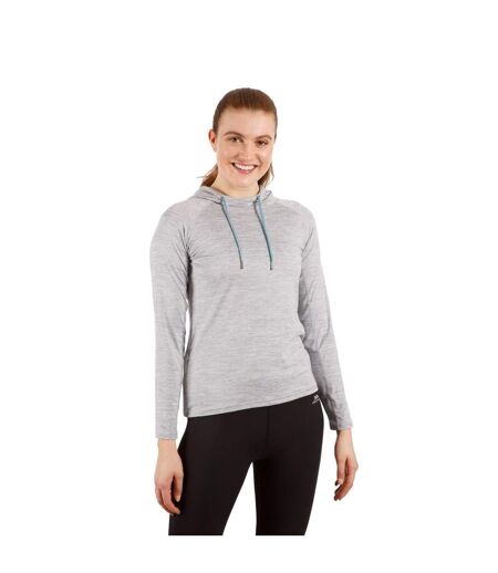 Womens/ladies hattie active hoodie platinum grey marl Trespass