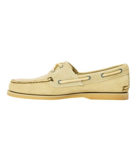 Mens Classic Textured Suede Lace Up Boat Shoes Light Green Timberland