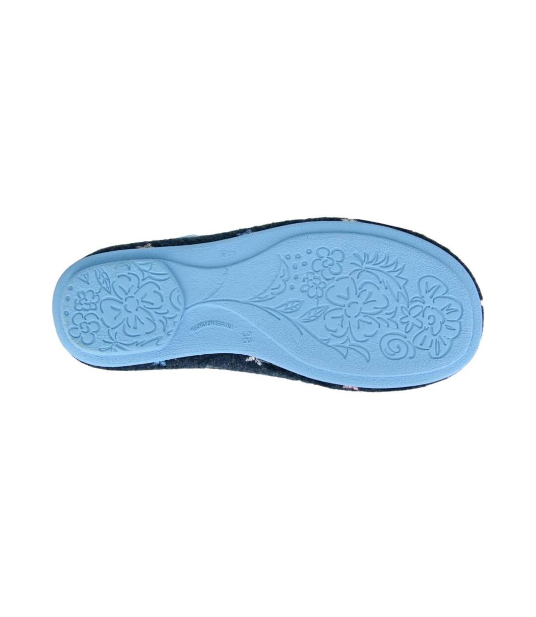 Chaussons Motif/style Fleur Sara Femme Bleu Sleepers-2