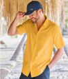 Pack of 2 Men's Crepe Shirts - Yellow White Atlas For Men